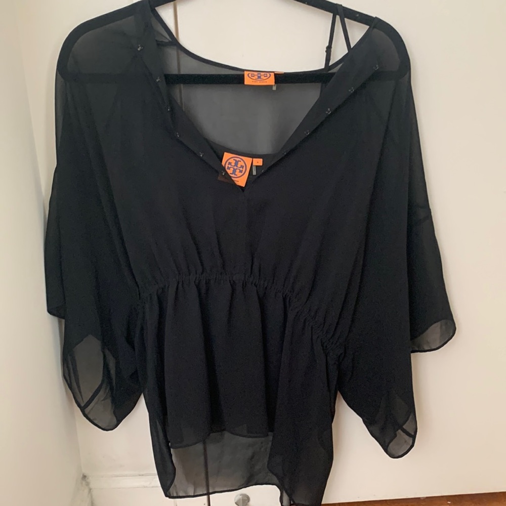 Tory Burch sheet lined peplum top
